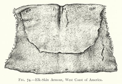 Armadura de piel de alce, costa oeste de América (litografía) de English School