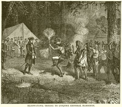 Elkswatawa intentando conjurar al general Harrison de English School
