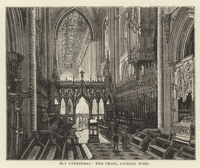 Catedral de Ely, el coro, mirando al oeste de English School