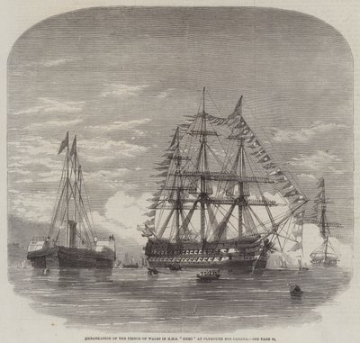 Embarque del Príncipe de Gales en el HMS "Hero" en Plymouth para Canadá de English School