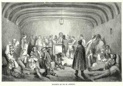 Emigrantes en el San Lorenzo (grabado) de English School