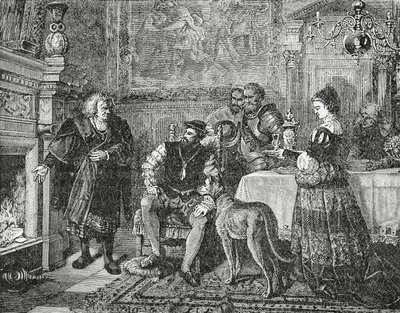 El emperador Carlos V visitando a los Fuggers de English School
