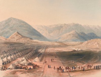 Campamento del Ejército de Kandahar, al mando del General Nott, fuera de las murallas de Caubul [sic]. de English School