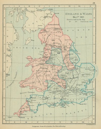 Inglaterra y Gales (litografía en color) de English School