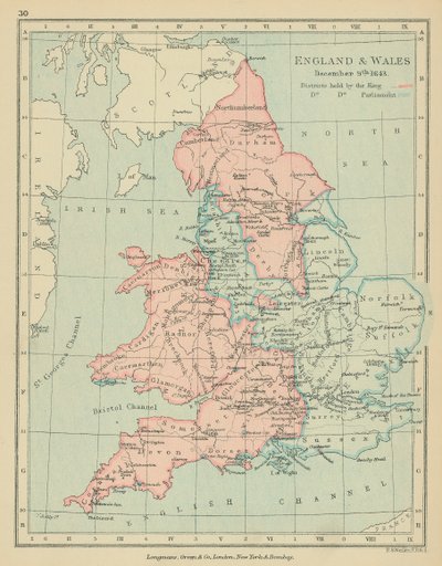Inglaterra y Gales (litografía en color) de English School