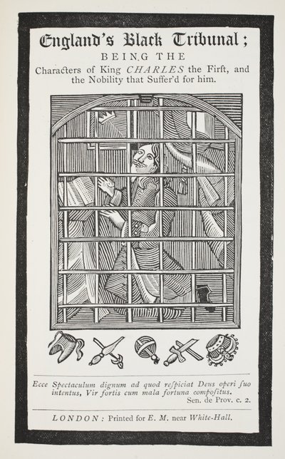 El tribunal negro de Inglaterra, ilustración de Chap-books del siglo XVIII de John Ashton, pub. 1882 de English School