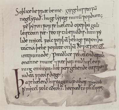 Inglés, anglosajón (litho) de English School
