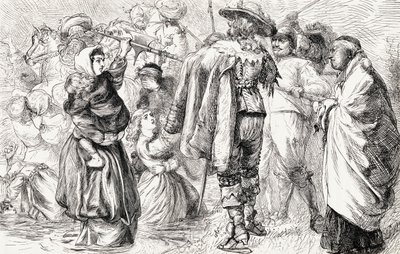 Protestantes Ingleses ahogados por Católicos Irlandeses durante la Rebelión Irlandesa de 1641, c.1865 de English School