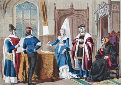 Trajes ingleses de finales del siglo XV, de 