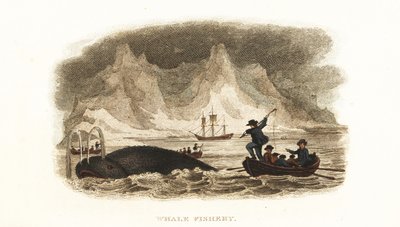 Balleneros ingleses cazando ballenas en los mares del norte cerca de Groenlandia de English School