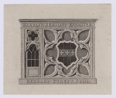 Grabador, Barclay, tarjeta comercial de English School