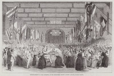 Entretenimiento para los pacientes, en el Asilo de Lunáticos del Condado de Middlesex, Colney Hatch de English School
