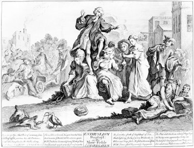 Entusiasmo Desplegado, o Congregación de Moor Fields, 1739 de English School
