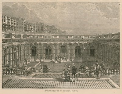 Patio de entrada del Acuario de Brighton de English School