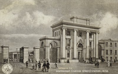 Entrada a la Estación de Birmingham (Curzon Street), 1838 de English School