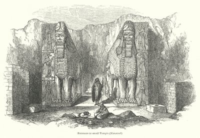 Entrada al Templo Pequeño (Nimroud) (grabado) de English School