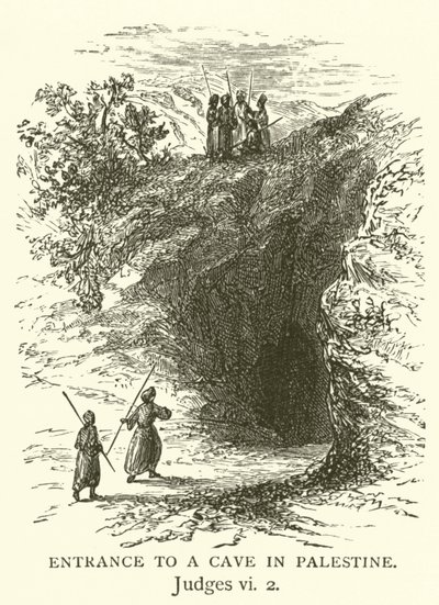 Entrada a una cueva en Palestina, Jueces, vi, 2 de English School