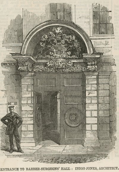 Entrada al Salón de Barberos-Cirujanos, Monkwell Street de English School