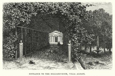Entrada a la Sala de Billar, Villa Albani (grabado) de English School