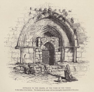 Entrada a la capilla de la Tumba de la Virgen (grabado) de English School