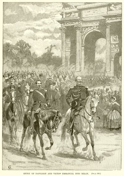 Entrada de Napoleón y Víctor Manuel en Milán de English School
