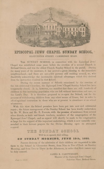 Escuela Dominical de la Capilla Episcopal Judía de English School