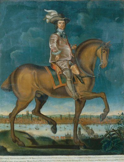Retrato ecuestre de Oliver Cromwell, c.1657 de English School