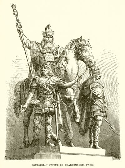 Estatua ecuestre de Carlomagno, París de English School