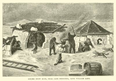 Iglús esquimales, cerca del Cabo Herschel, Tierra del Rey Guillermo de English School