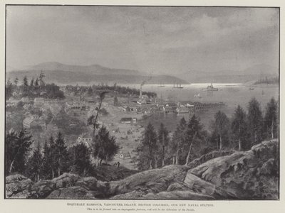 Puerto de Esquimalt, Isla de Vancouver, Columbia Británica, Nuestra Nueva Estación Naval (grabado) de English School