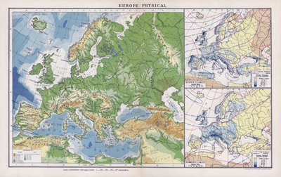 Europa, físico (litografía en color) de English School