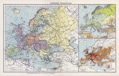 Europa, política (litografía en color) de English School