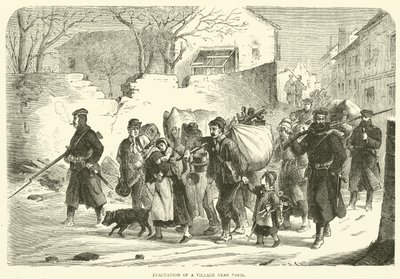 Evacuación de un pueblo cerca de París, diciembre 1870 de English School