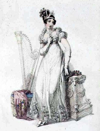 Vestido de Noche, lámina de moda de Ackermann