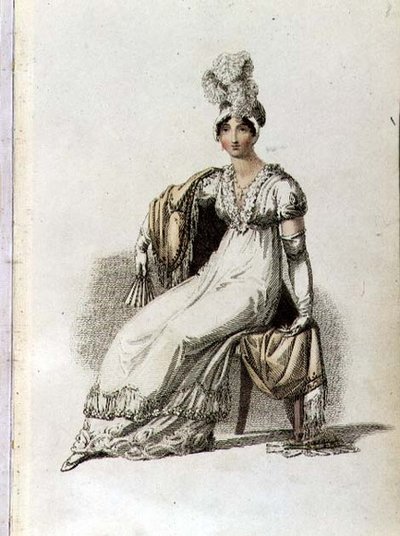 Vestido de Noche, lámina de moda de Ackermann