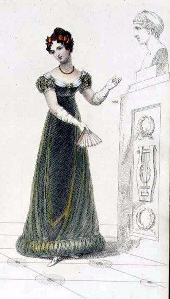 Vestido de Noche, lámina de moda de Ackermann