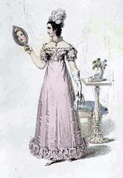 Vestido de Noche, lámina de moda de Ackermann