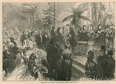 Fiesta vespertina en los Jardines de la Sociedad Real de Botánica, Regents Park, Londres de English School