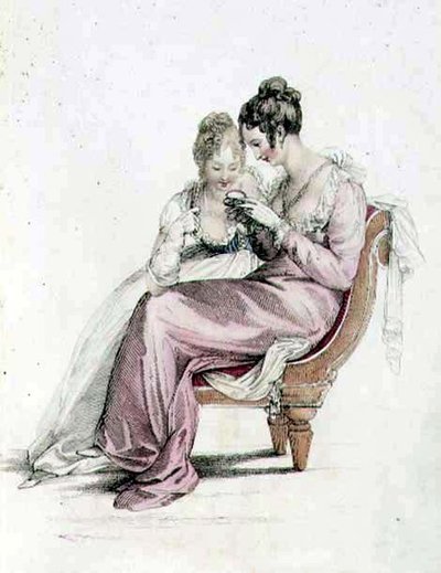 Vestido de tarde o de gala, lámina de moda de Ackermann