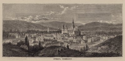 Evreux, Normandía (grabado) de English School
