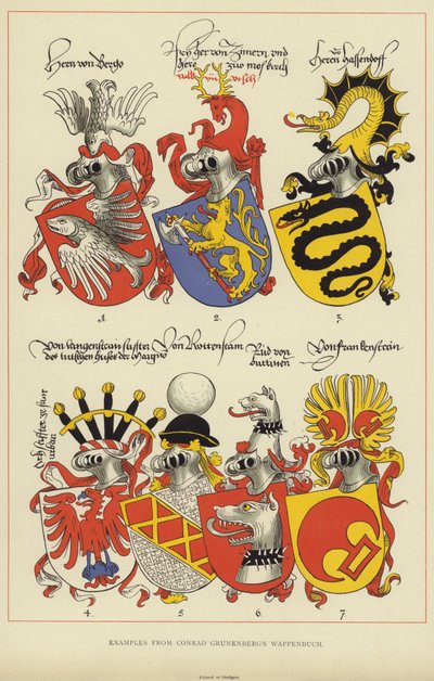 Ejemplos del Wappenbuch de Conrad Grunenberg de English School