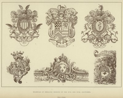 Ejemplos de Diseños Heráldicos de los Siglos XVII y XVIII de English School