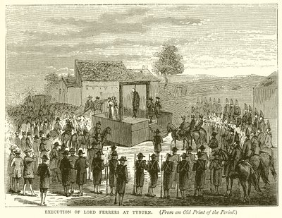 Ejecución de Lord Ferrers en Tyburn de English School