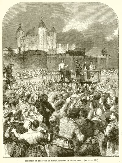 Ejecución del Duque de Northumberland en Tower Hill de English School