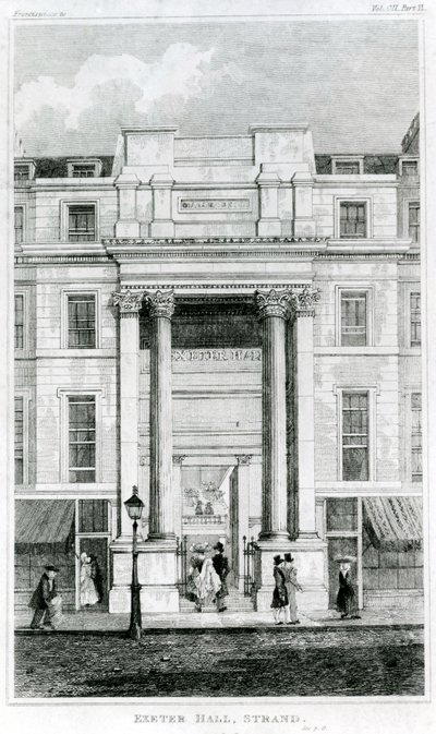 Exeter Hall, Strand, Londres del Gentlemans Magazine de English School