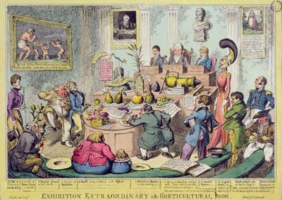 Exhibición Extraordinaria en la Sala de Horticultura, grabado por George Cruikshank (1792-1878), pub. por G. Humphrey, 1826 de English School