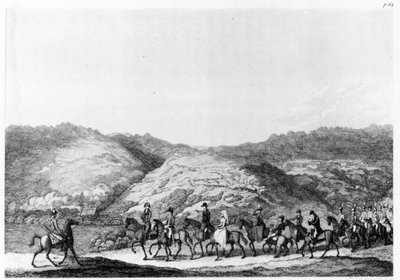 Expedición al interior dirigida por de Mist, de Viajes en el Sur de África por Hinrich Lichtenstein, grabado por George Corbould, 1812 de English School