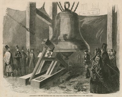Experimento con el martillo sobre la gran campana para el reloj de Westminster de English School