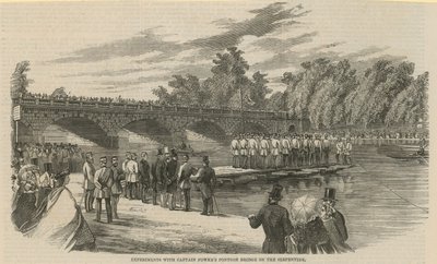 Experimentos con el puente pontón del Capitán Fowkes en el Serpentine, Hyde Park de English School