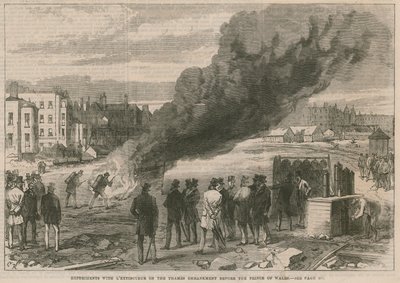 Experimentos con el extintor en el Embankment del Támesis ante el Príncipe de Gales de English School